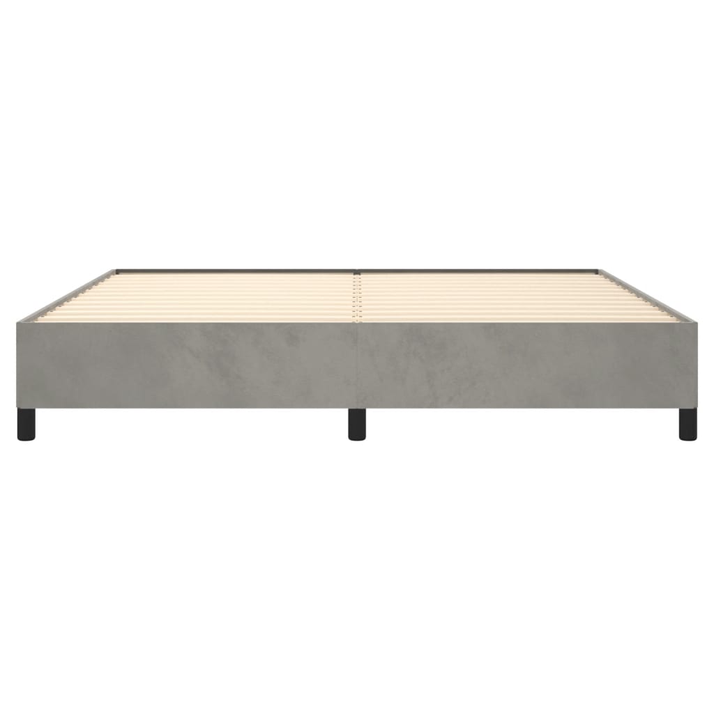 Cadre de lit sans matelas gris clair 200x200 cm velours - XIOS