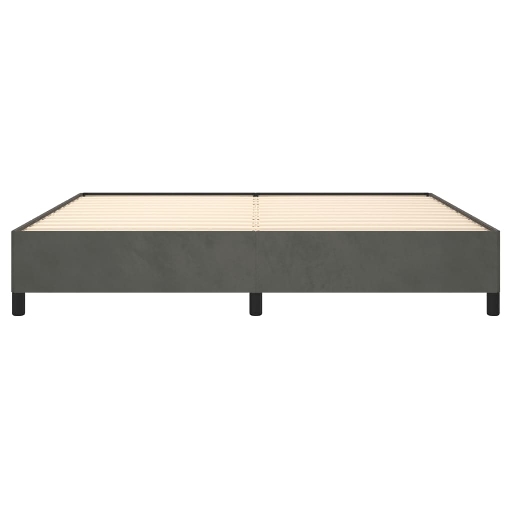 Cadre de lit sans matelas gris foncé 200x200 cm velours - XIOS