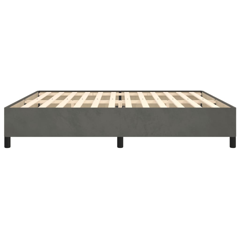 Cadre de lit sans matelas gris foncé 200x200 cm velours - XIOS