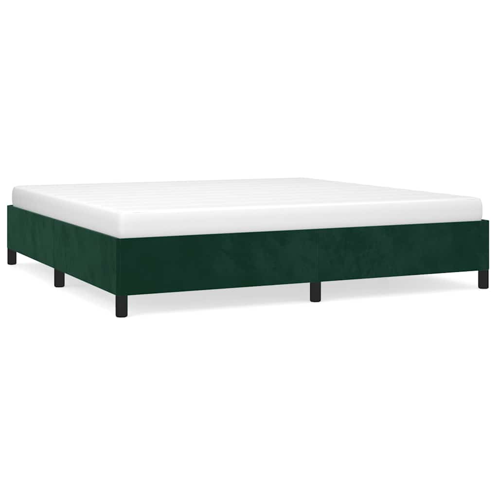 Cadre de lit sans matelas vert foncé 200x200 cm velours - XIOS
