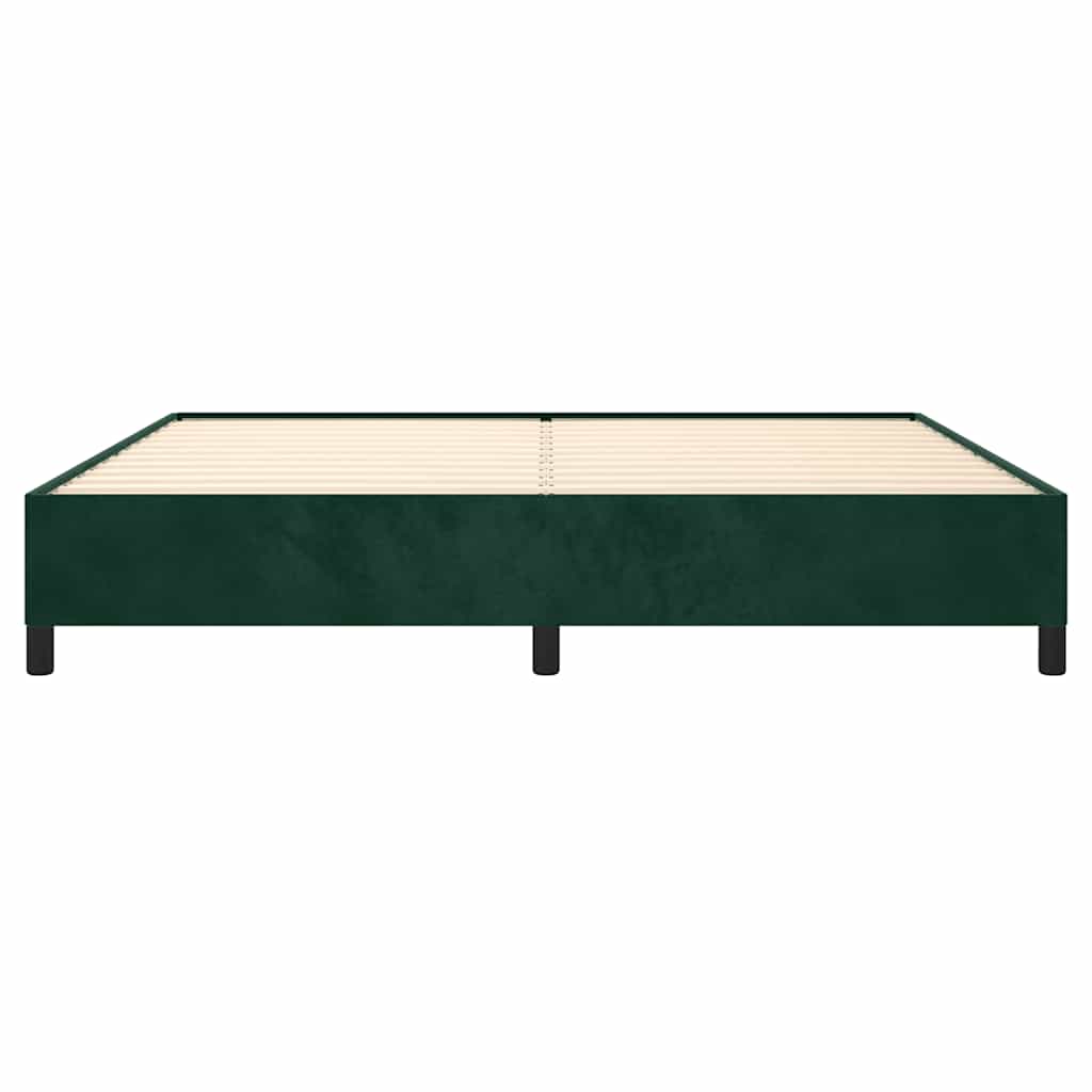 Cadre de lit sans matelas vert foncé 200x200 cm velours - XIOS