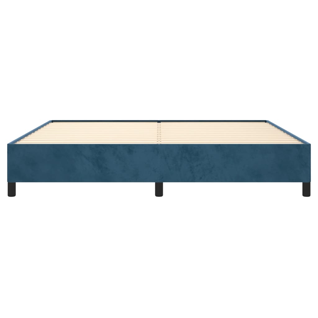 Cadre de lit sans matelas bleu foncé 200x200 cm velours - XIOS