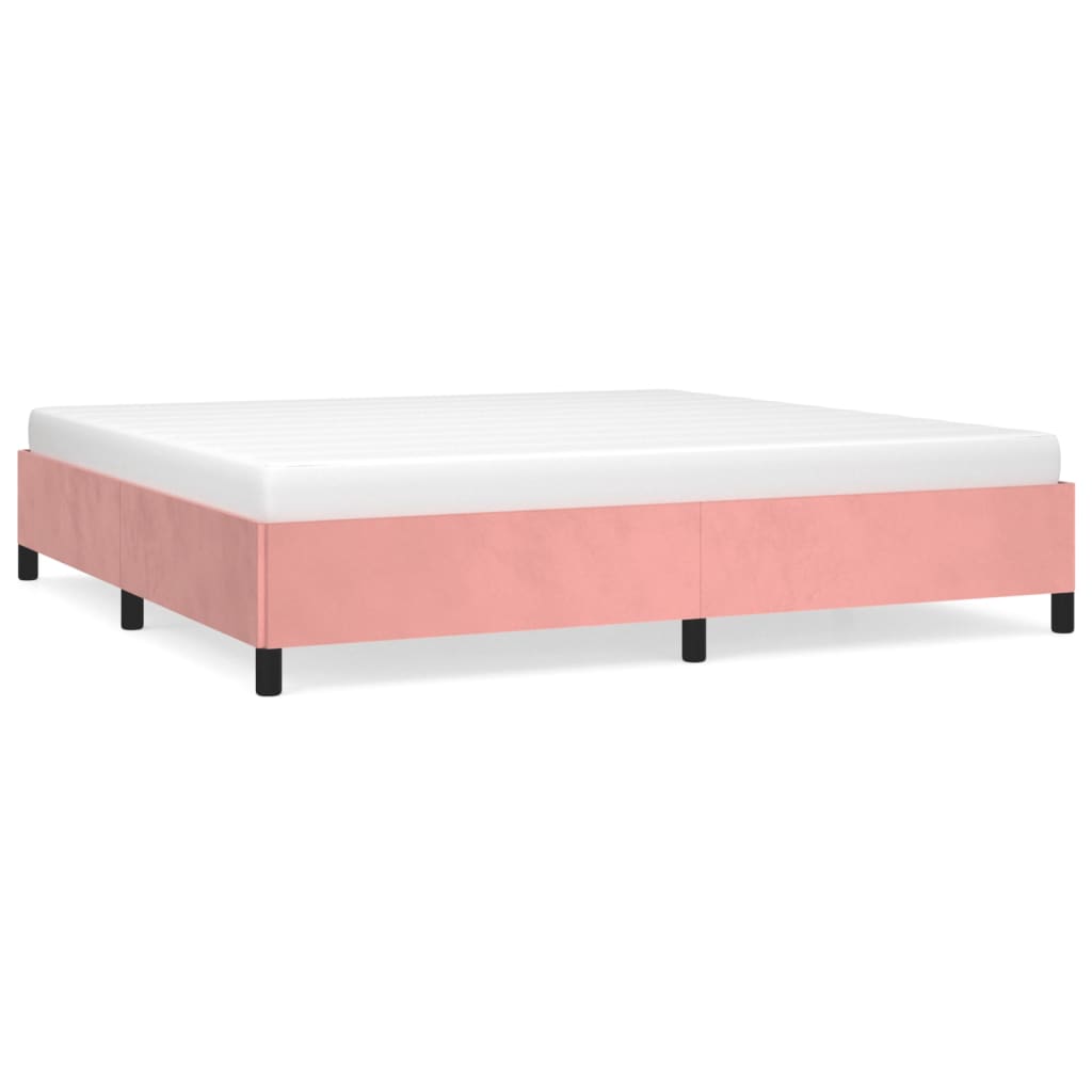Cadre de lit sans matelas rose 200x200 cm velours - XIOS