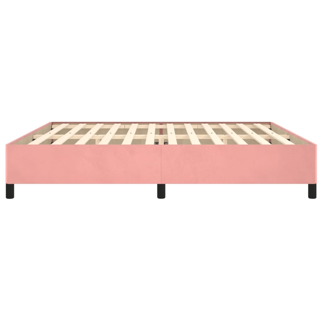 Cadre de lit sans matelas rose 200x200 cm velours - XIOS