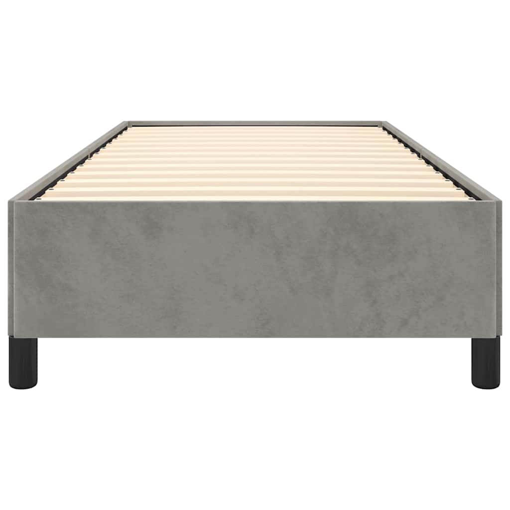 Cadre de lit sans matelas gris clair 100x190 cm velours - XIOS