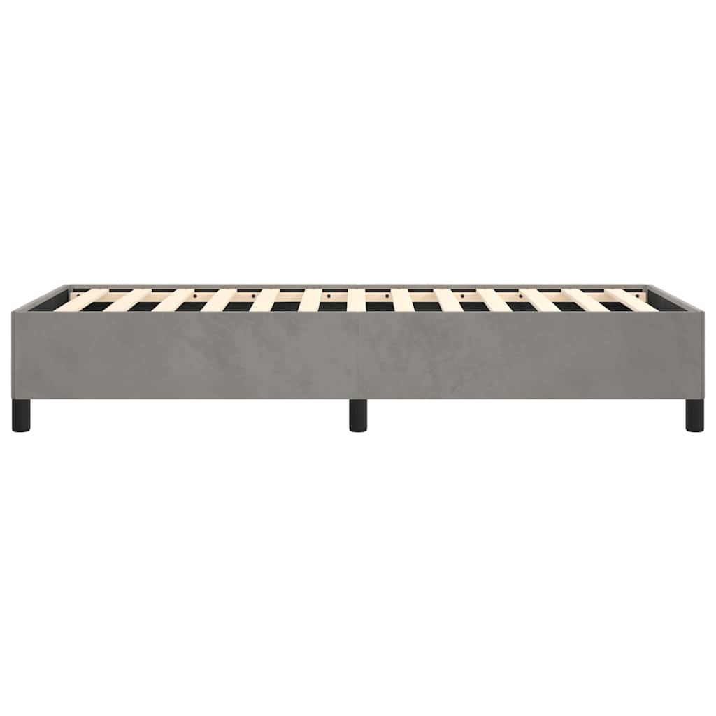 Cadre de lit sans matelas gris clair 100x190 cm velours - XIOS