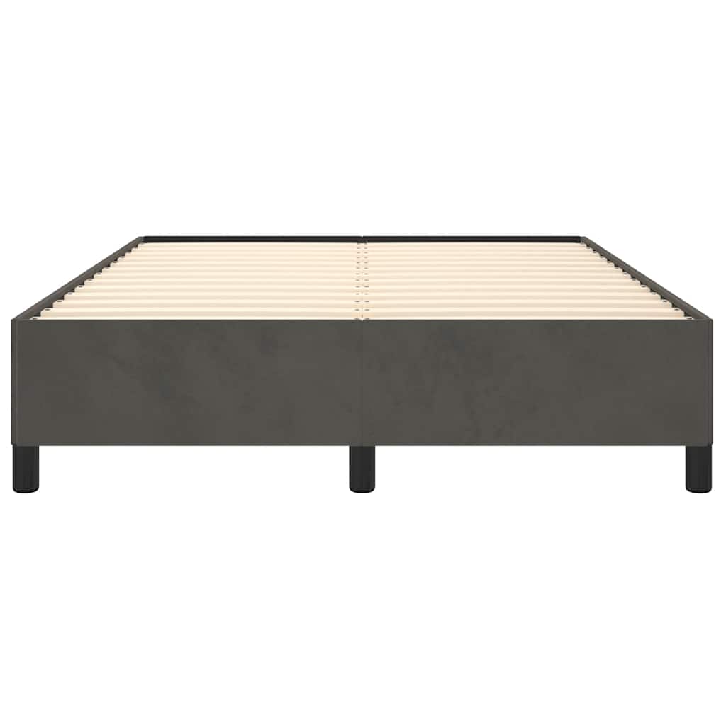 Cadre de lit sans matelas gris foncé 137x190 cm velours - XIOS