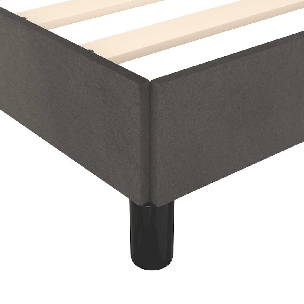 Cadre de lit sans matelas gris foncé 137x190 cm velours - XIOS