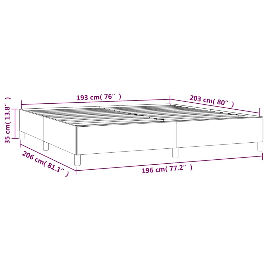 Cadre de lit gris clair 193x203 cm velours - XIOS