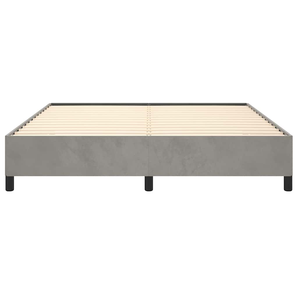 Cadre de lit sans matelas gris clair California velours - XIOS