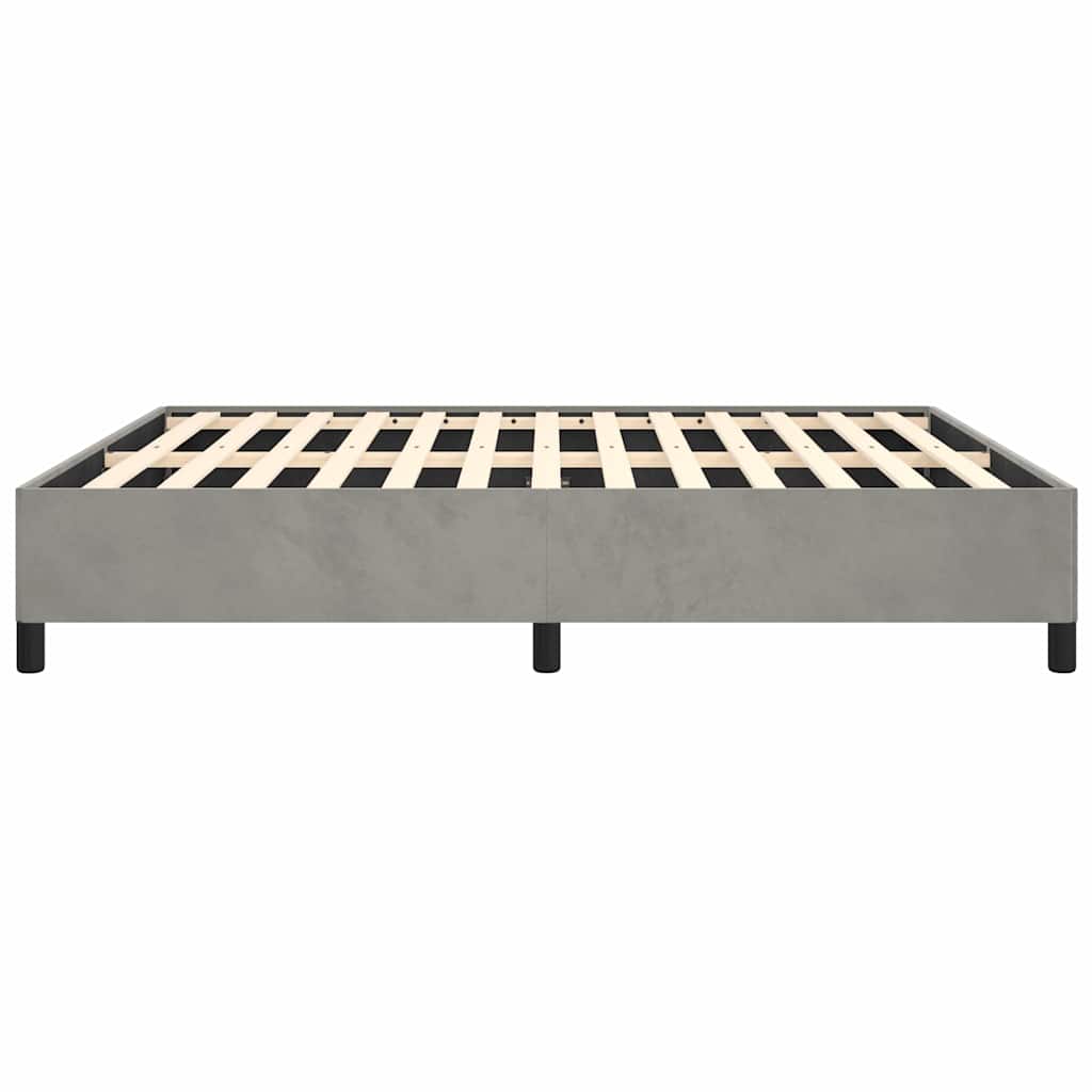 Cadre de lit sans matelas gris clair California velours - XIOS