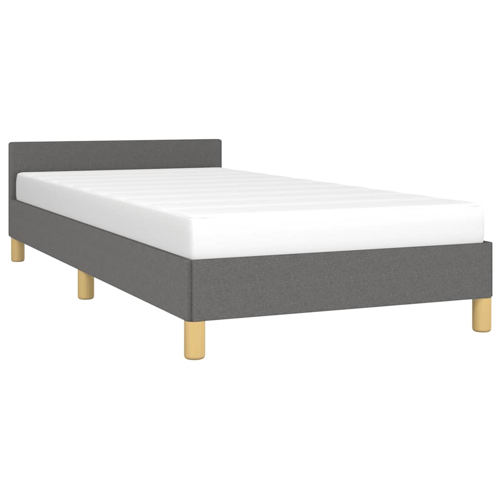 Cadre de lit sans matelas gris foncé 80x200 cm tissu - XIOS