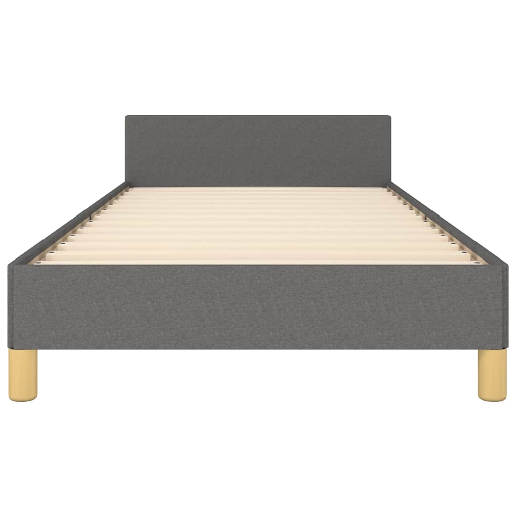 Cadre de lit sans matelas gris foncé 80x200 cm tissu - XIOS