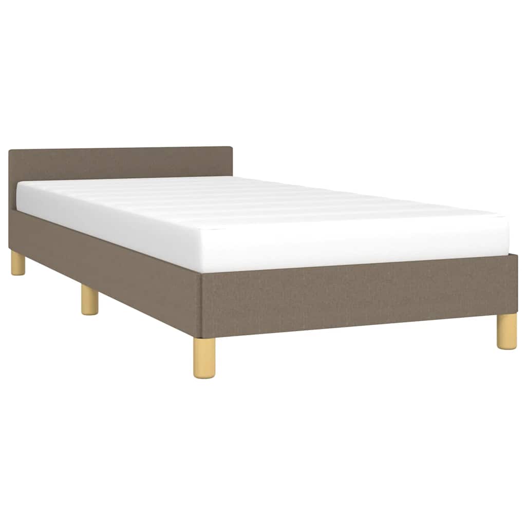 Cadre de lit avec tête de lit sans matelas taupe 80x200cm tissu - XIOS