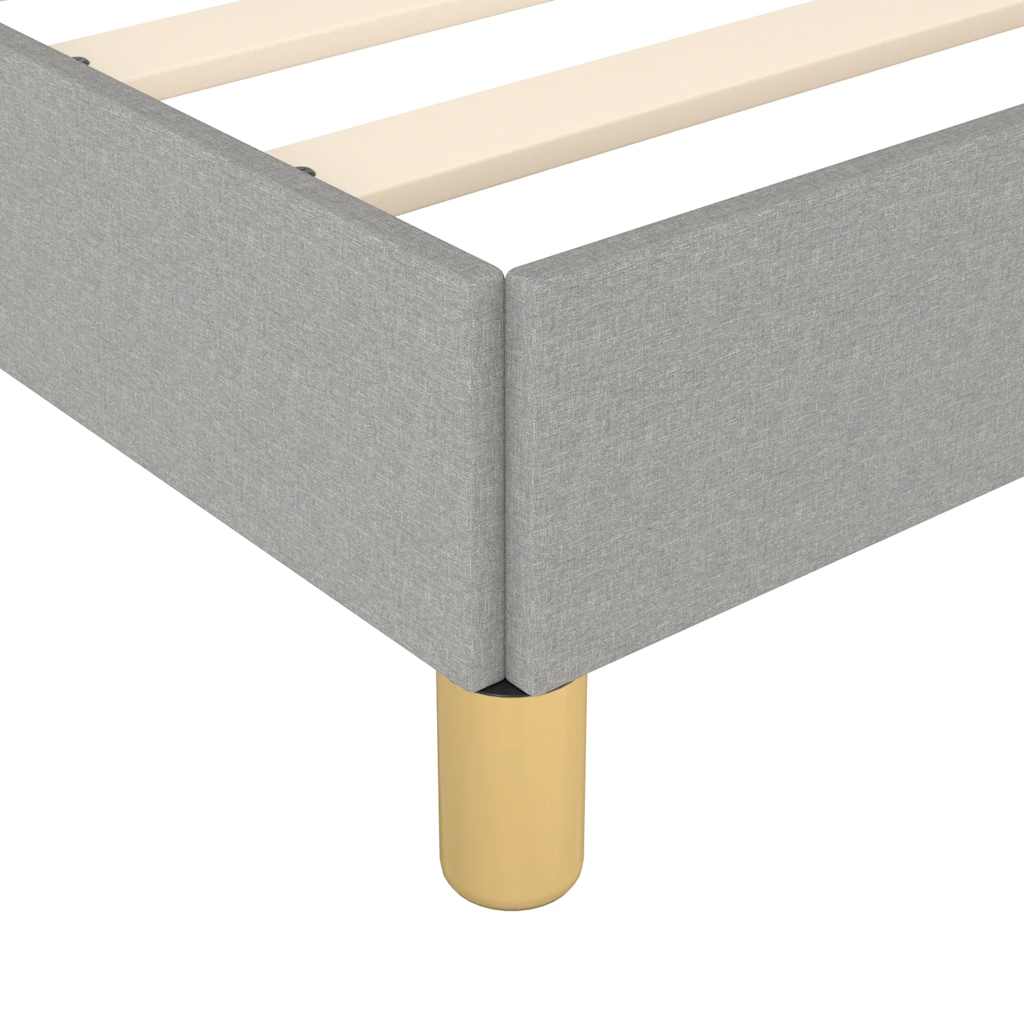 Cadre de lit sans matelas gris clair 90x190 cm tissu - XIOS