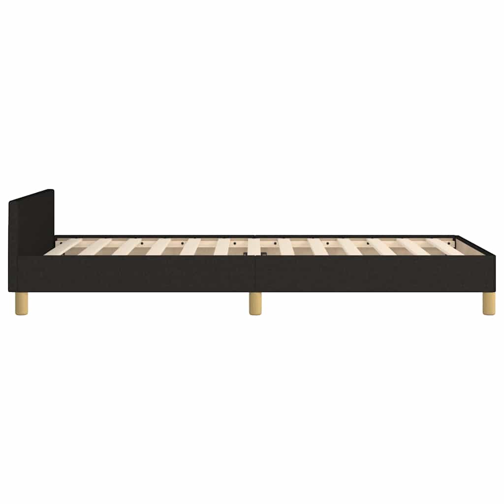 Cadre de lit avec tête de lit sans matelas noir 90x190 cm tissu - XIOS