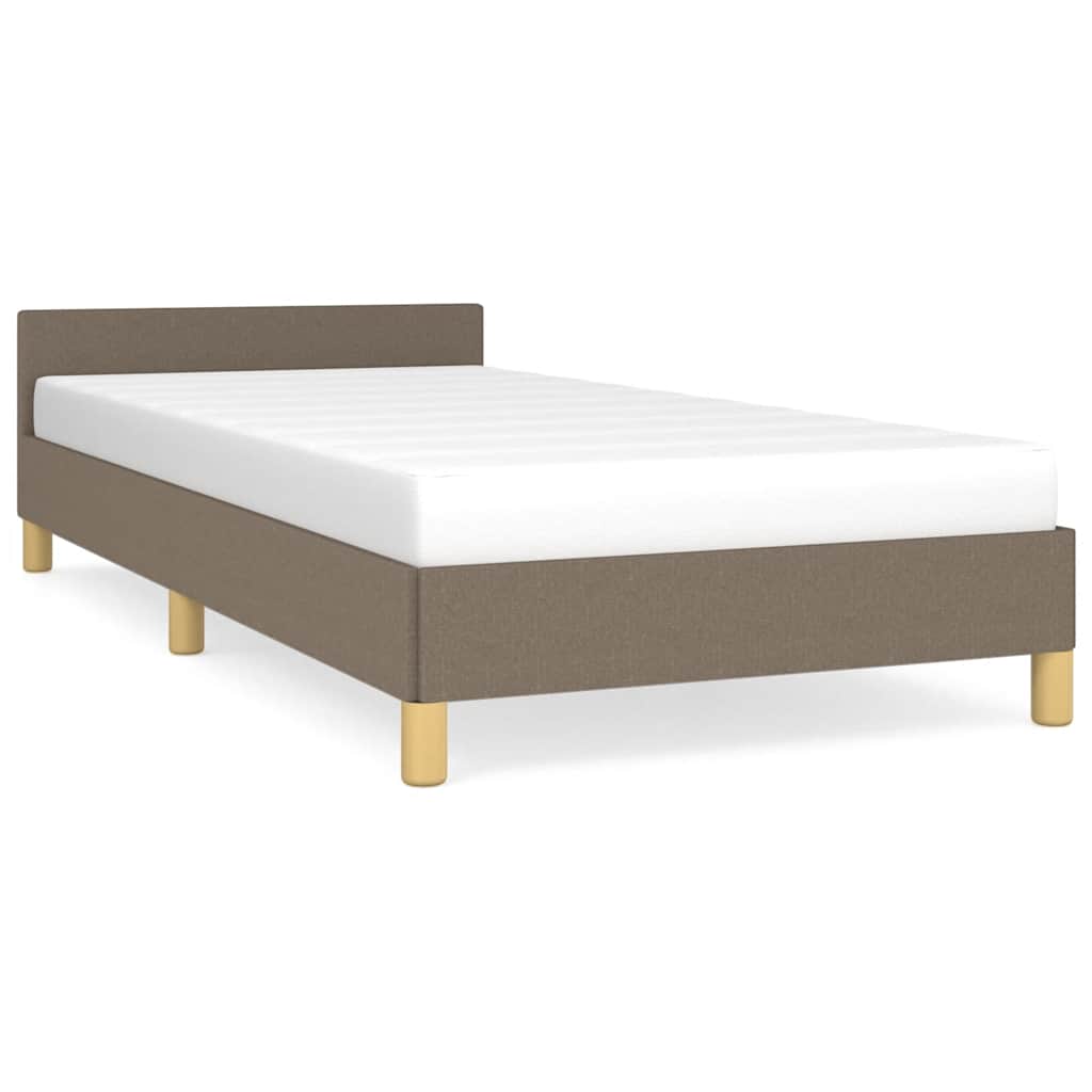 Cadre de lit avec tête de lit sans matelas taupe 90x190cm tissu - XIOS