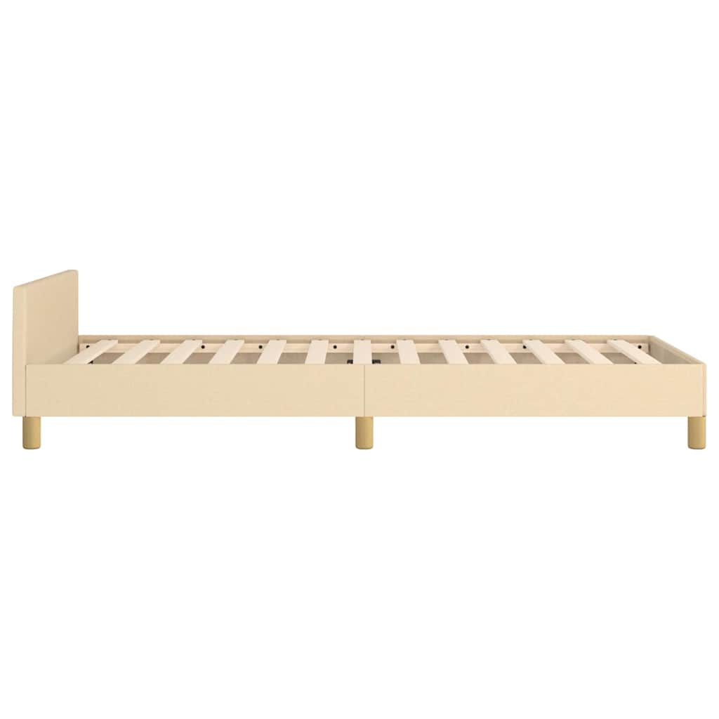 Cadre de lit avec tête de lit sans matelas crème 90x190cm tissu - XIOS