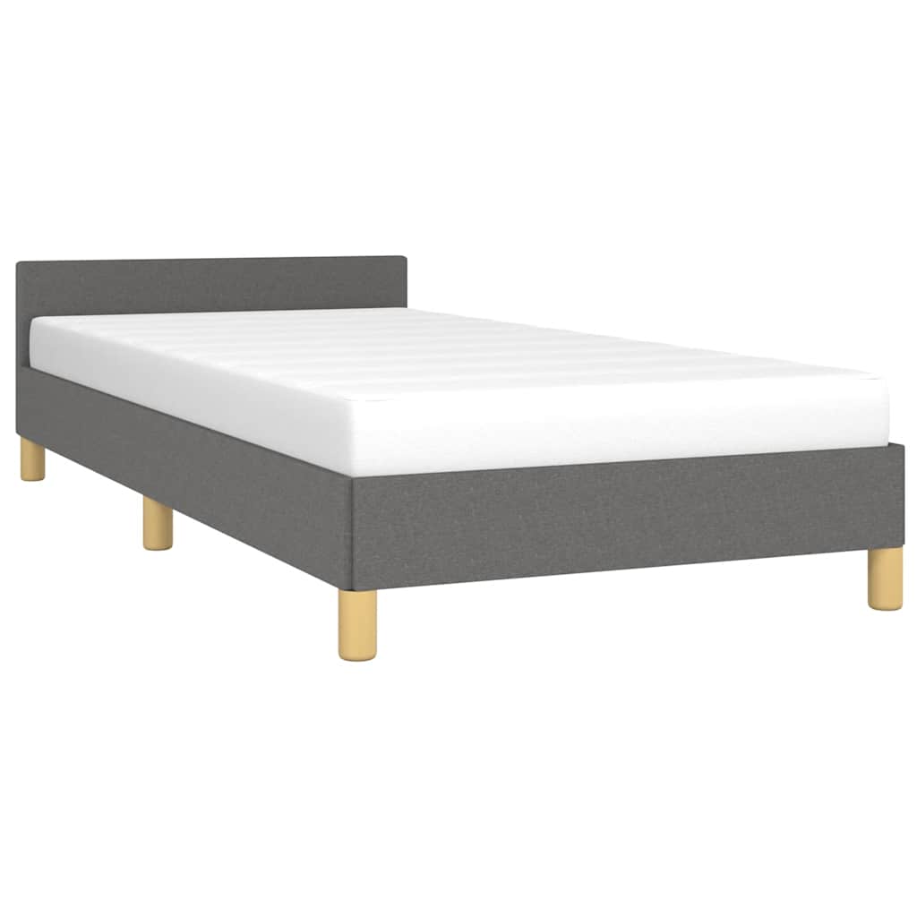 Cadre de lit sans matelas gris foncé 90x200 cm tissu - XIOS