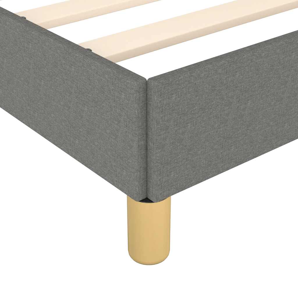 Cadre de lit sans matelas gris foncé 90x200 cm tissu - XIOS