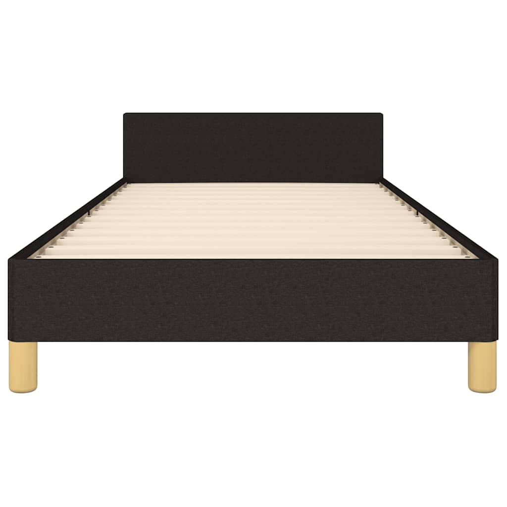 Cadre de lit avec tête de lit sans matelas noir 90x200 cm tissu - XIOS