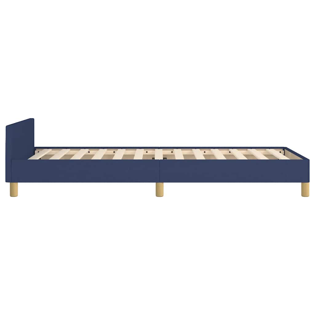 Cadre de lit avec tête de lit sans matelas bleu 90x200 cm tissu - XIOS
