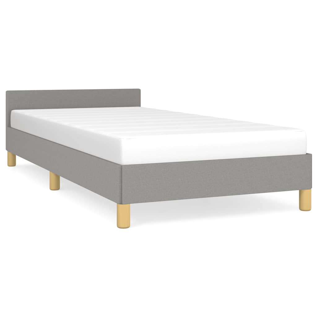 Cadre de lit sans matelas gris clair 100x200 cm tissu - XIOS