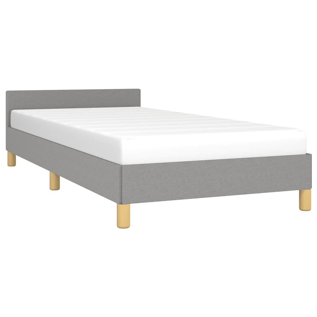 Cadre de lit sans matelas gris clair 100x200 cm tissu - XIOS