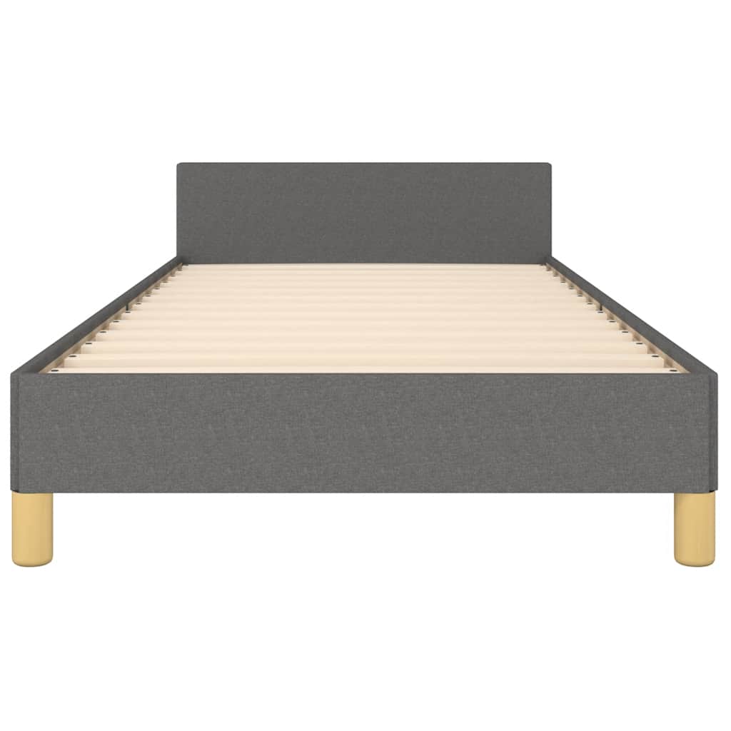 Cadre de lit sans matelas gris foncé 100x200 cm tissu - XIOS