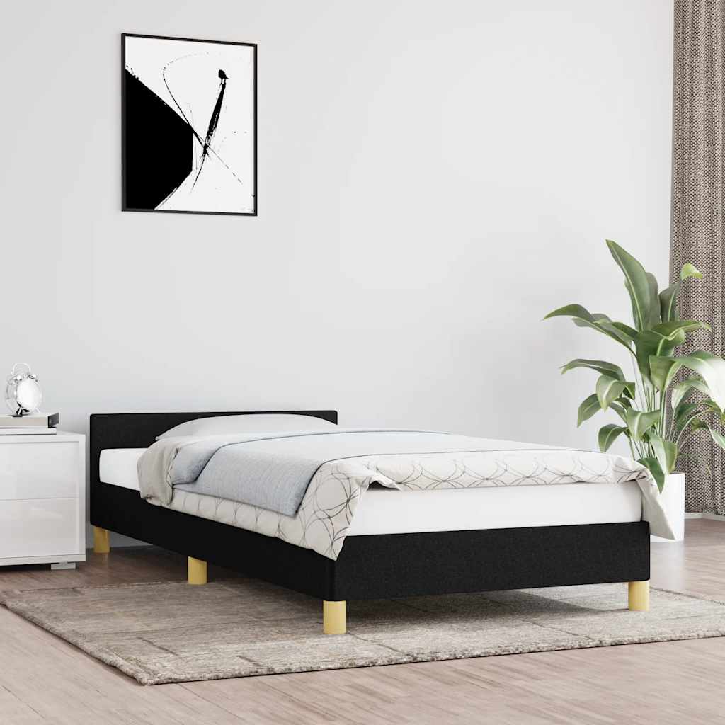 Cadre de lit sans matelas noir 100x200 cm tissu - XIOS