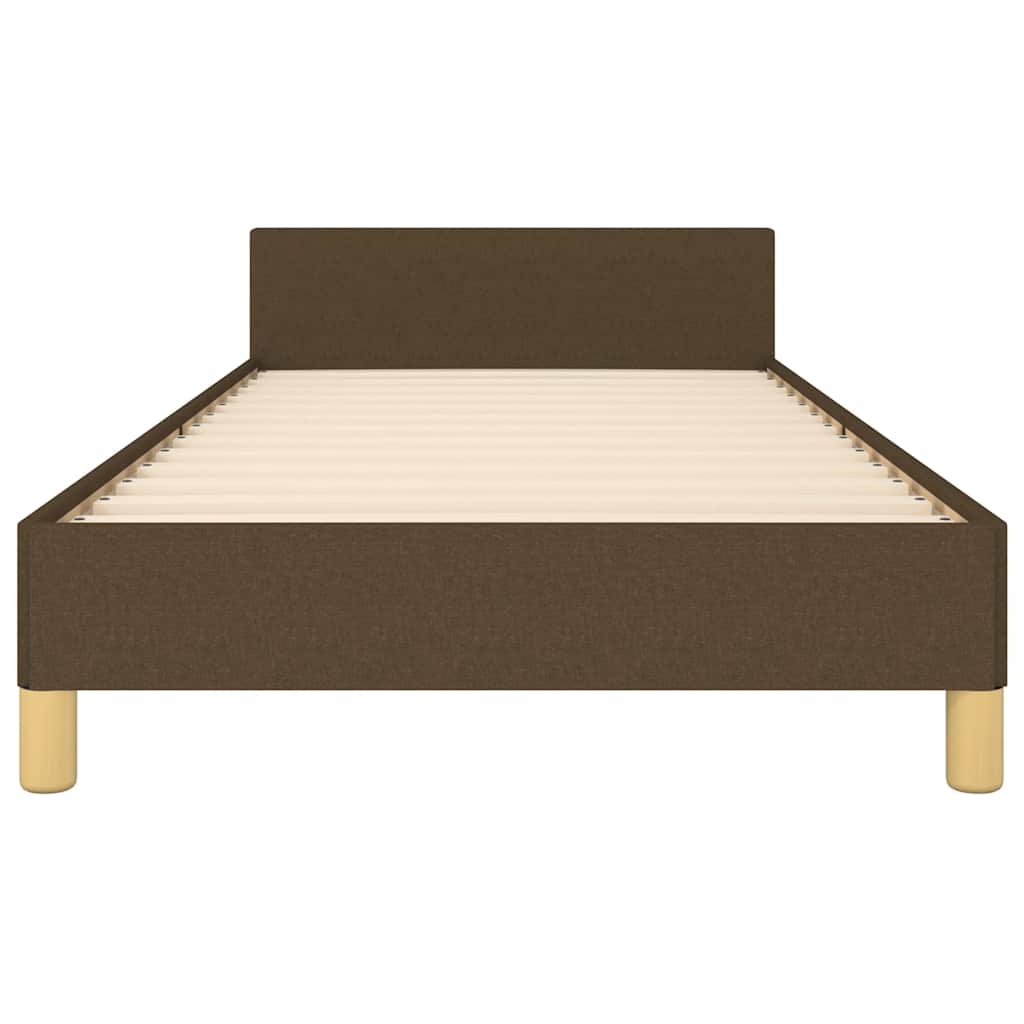 Cadre de lit sans matelas marron foncé 100x200 cm tissu - XIOS