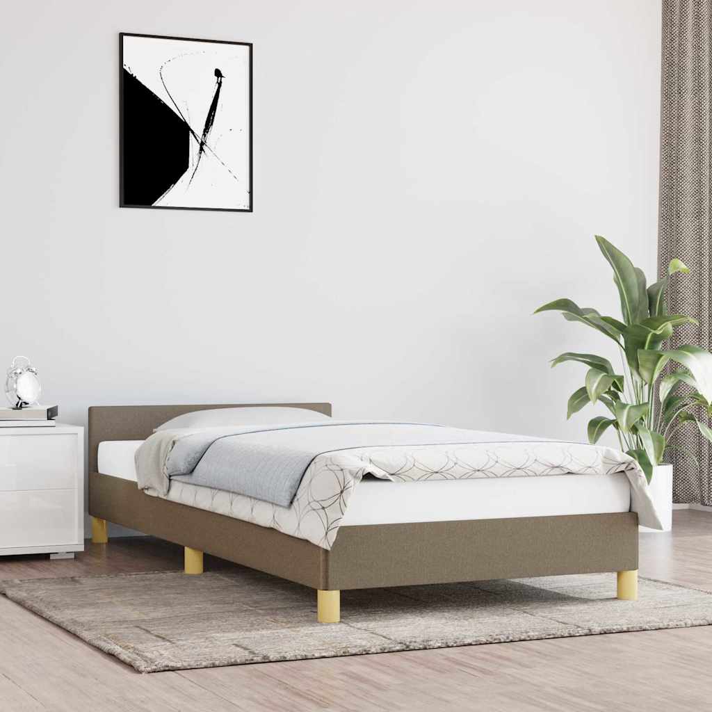 Cadre de lit sans matelas taupe 100x200 cm tissu - XIOS
