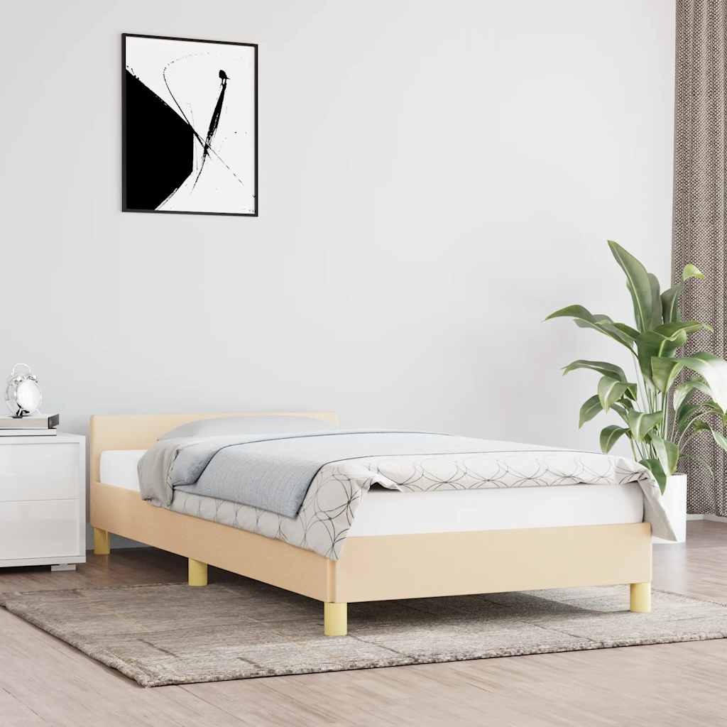 Cadre de lit sans matelas crème 100x200 cm tissu - XIOS