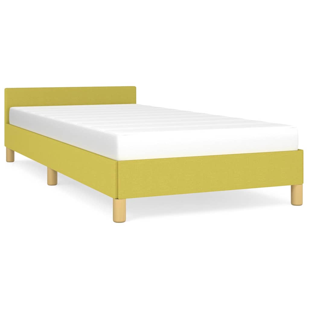 Cadre de lit sans matelas vert 100x200 cm tissu - XIOS