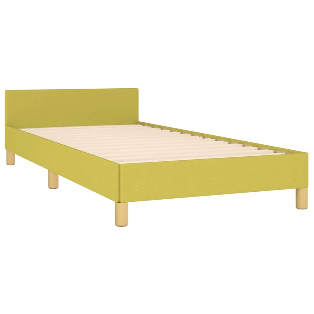 Cadre de lit sans matelas vert 100x200 cm tissu - XIOS