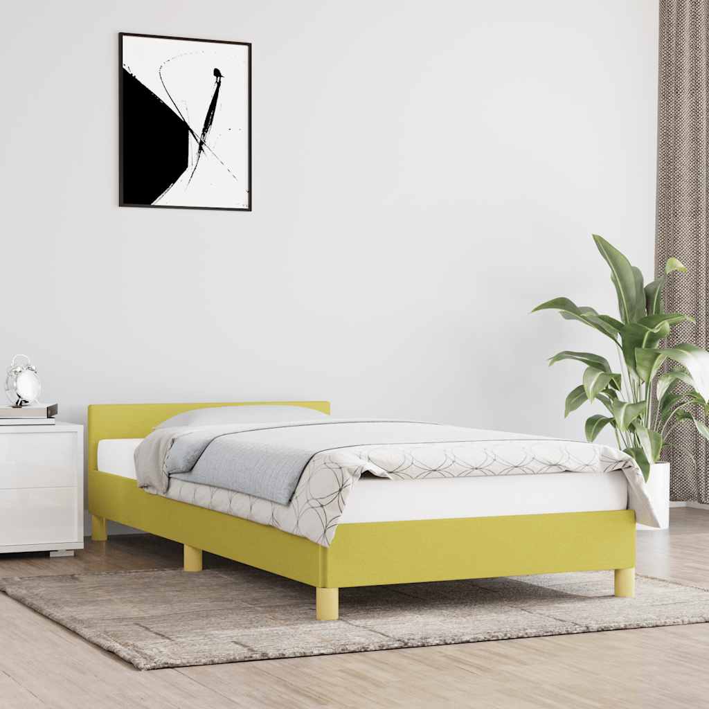 Cadre de lit sans matelas vert 100x200 cm tissu - XIOS