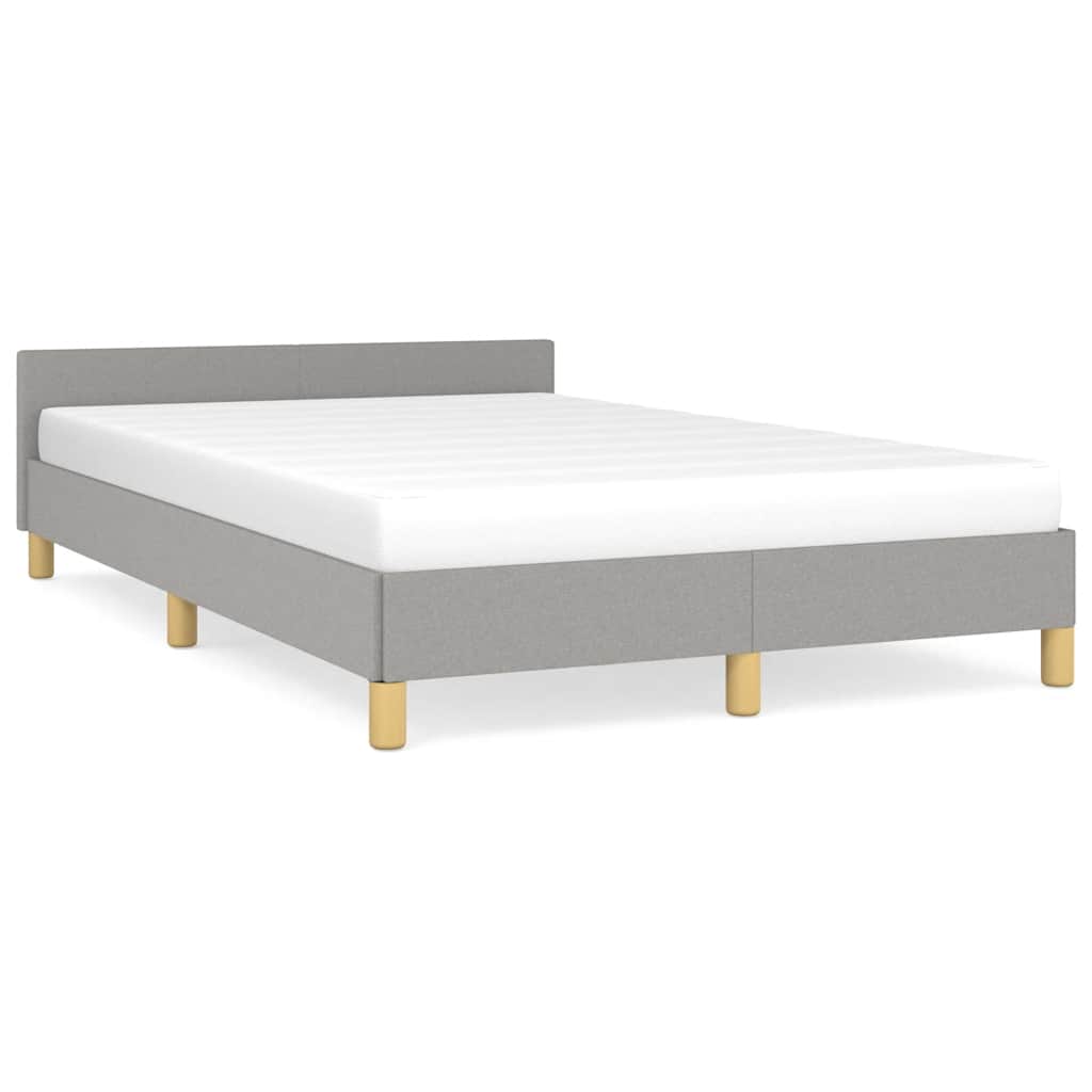 Cadre de lit sans matelas gris clair 120x200 cm tissu - XIOS