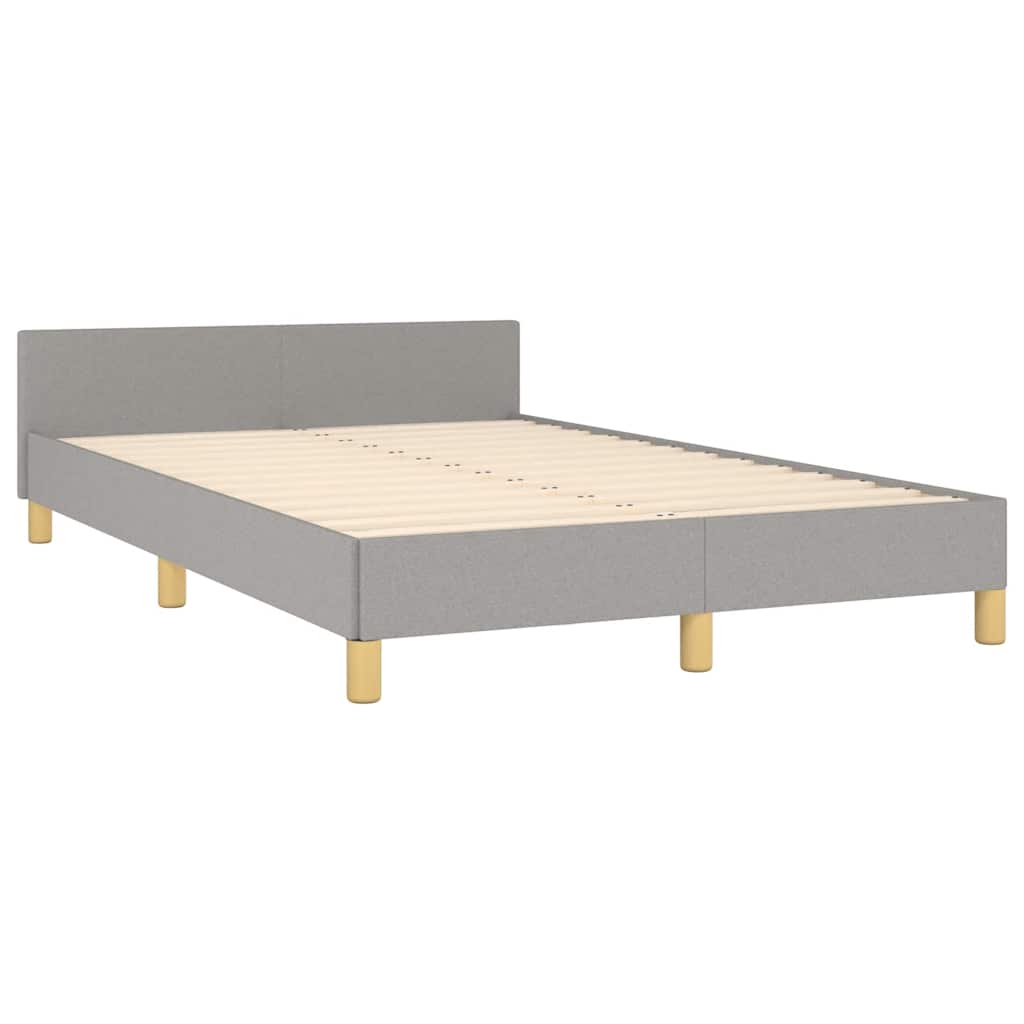 Cadre de lit sans matelas gris clair 120x200 cm tissu - XIOS