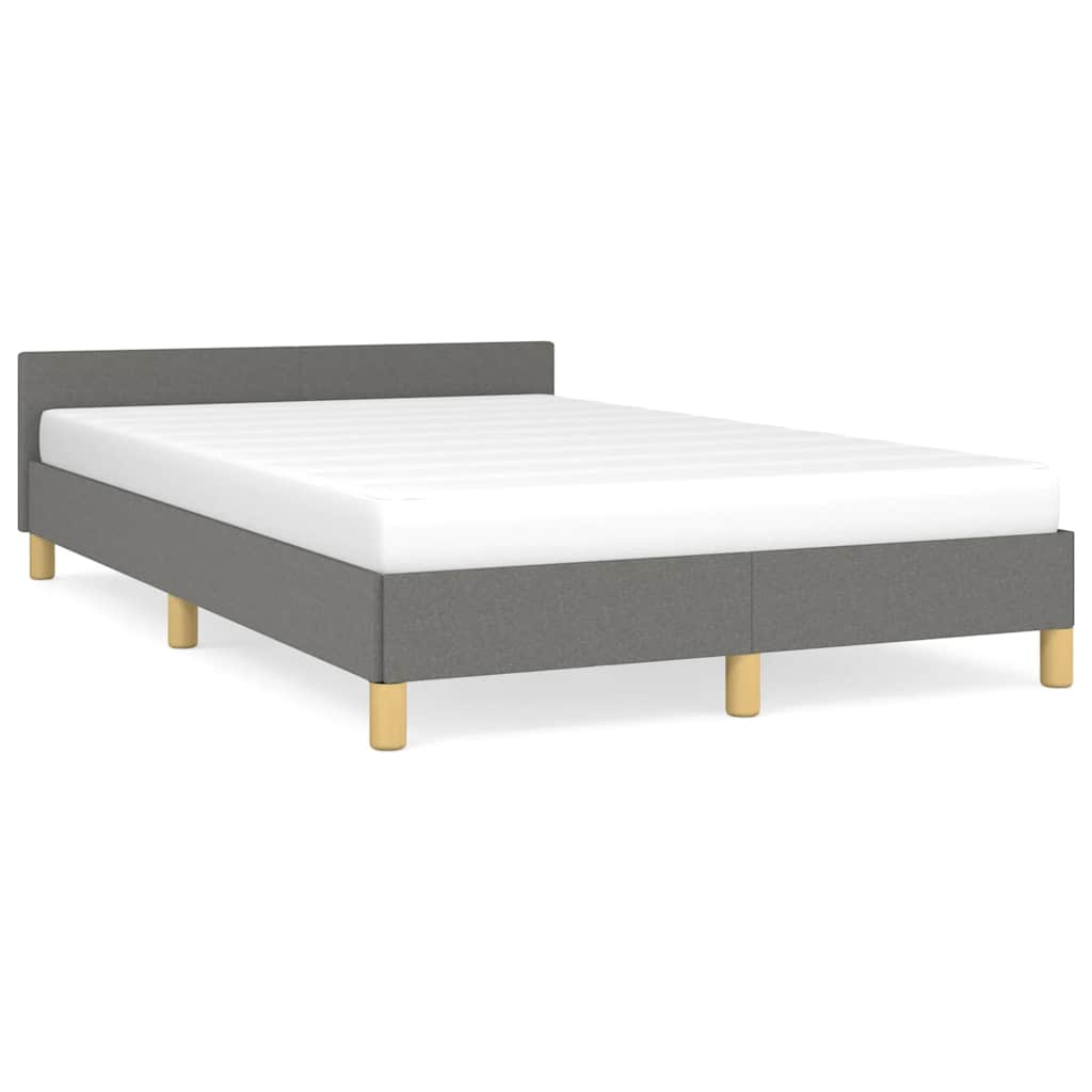 Cadre de lit sans matelas gris foncé 120x200 cm tissu - XIOS