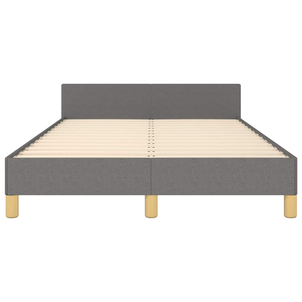Cadre de lit sans matelas gris foncé 120x200 cm tissu - XIOS