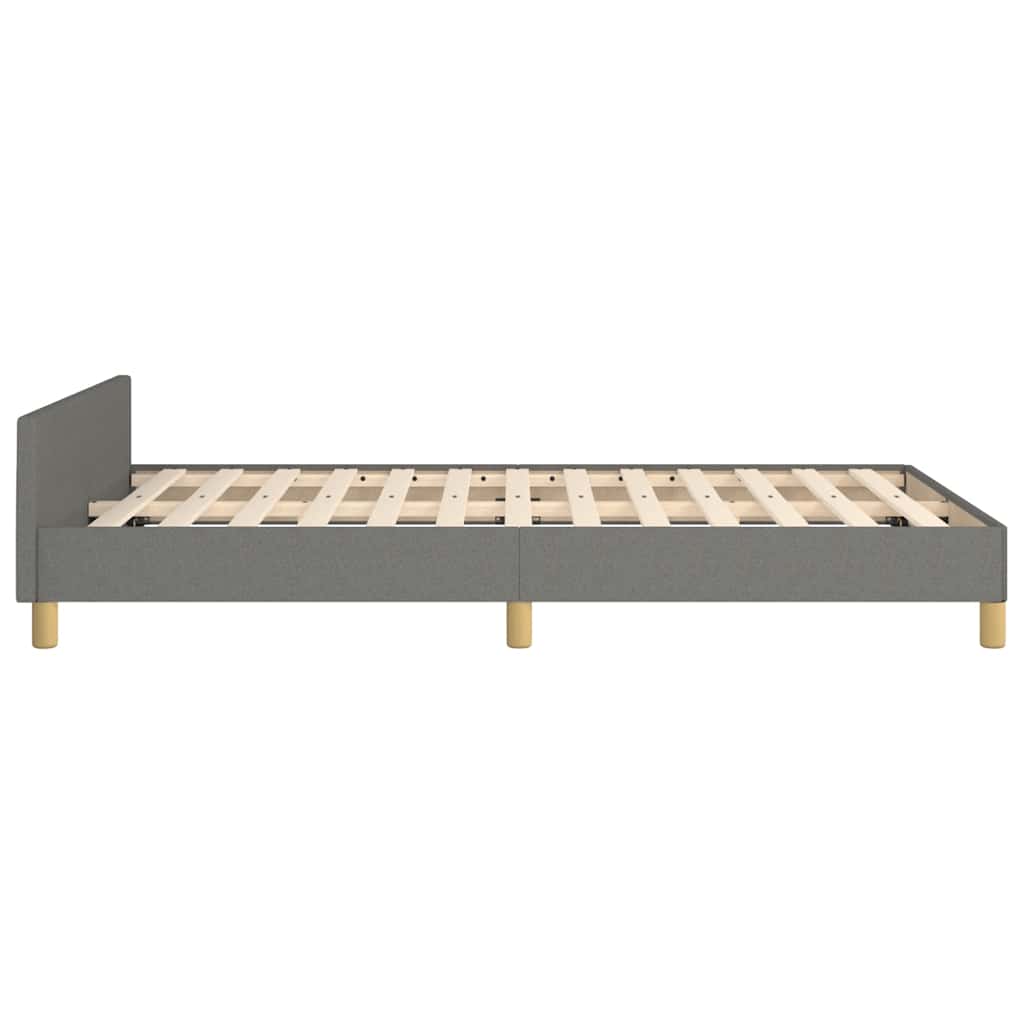 Cadre de lit sans matelas gris foncé 120x200 cm tissu - XIOS