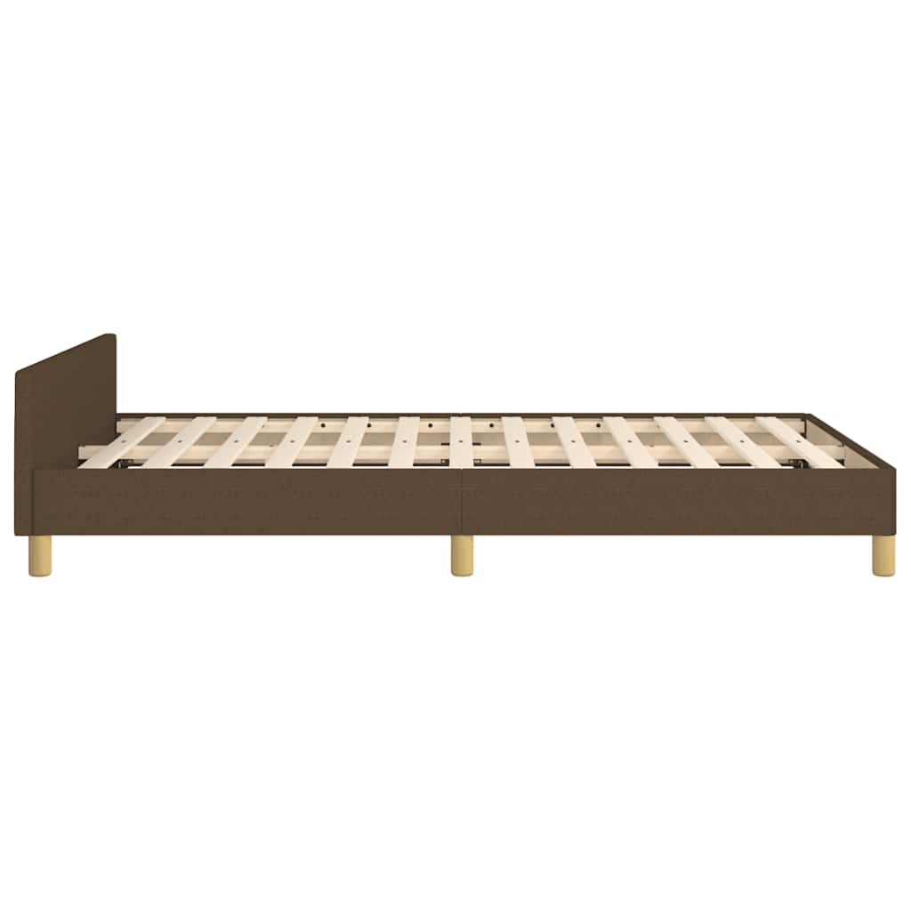 Cadre de lit sans matelas marron foncé 120x200 cm tissu - XIOS