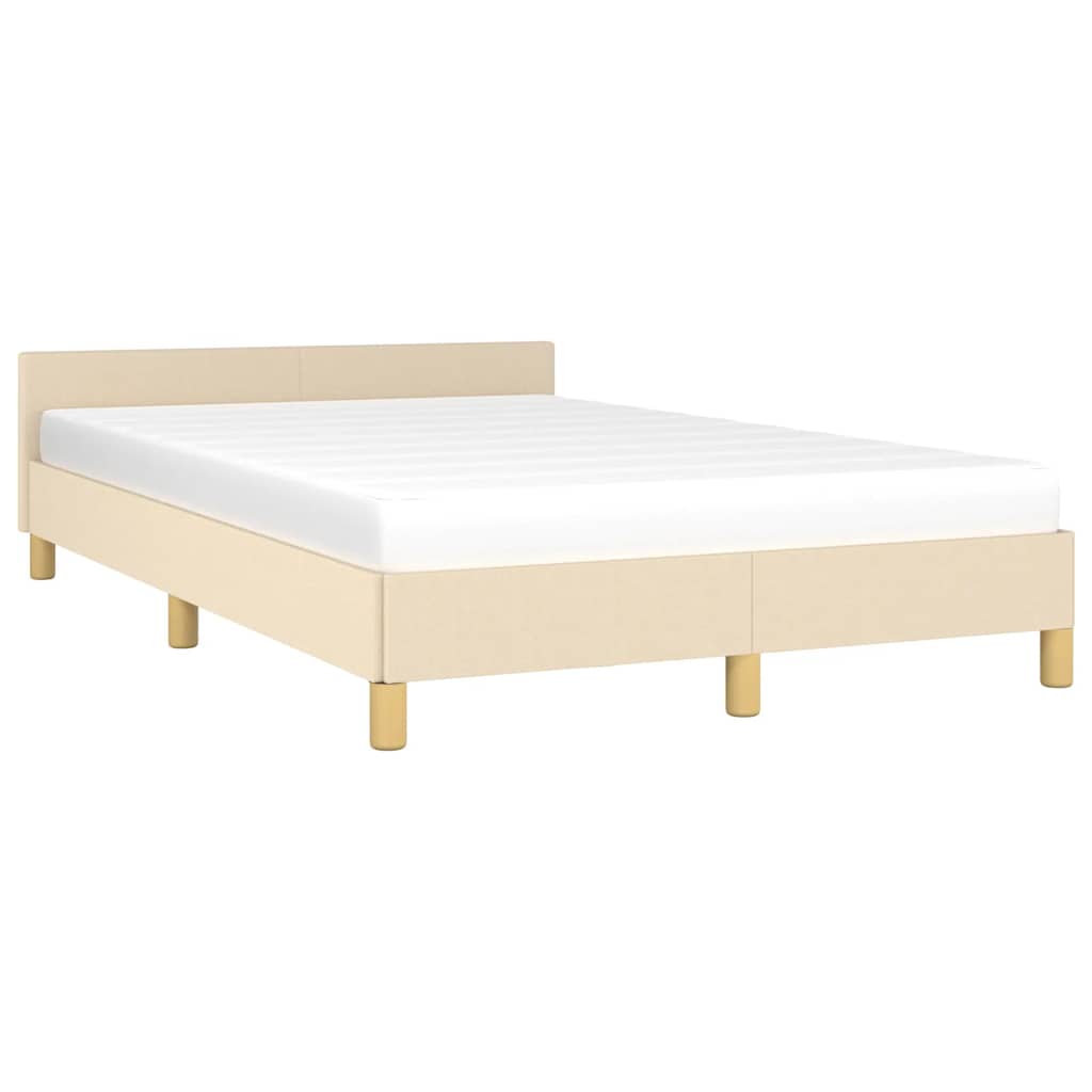 Cadre de lit sans matelas crème 120x200 cm tissu - XIOS