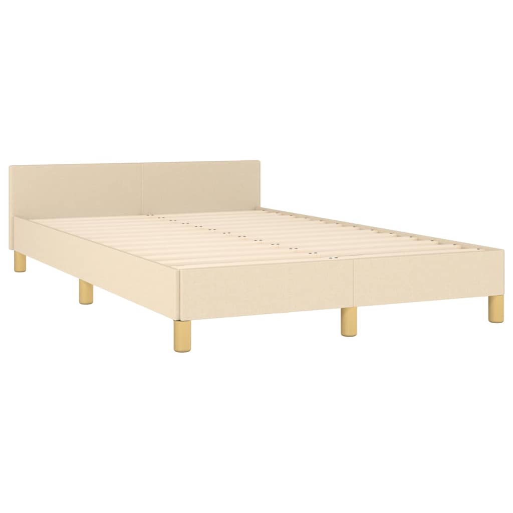 Cadre de lit sans matelas crème 120x200 cm tissu - XIOS
