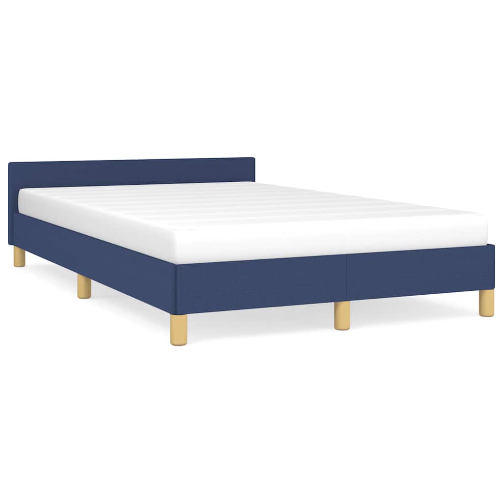 Cadre de lit avec tête de lit sans matelas bleu 120x200cm tissu - XIOS