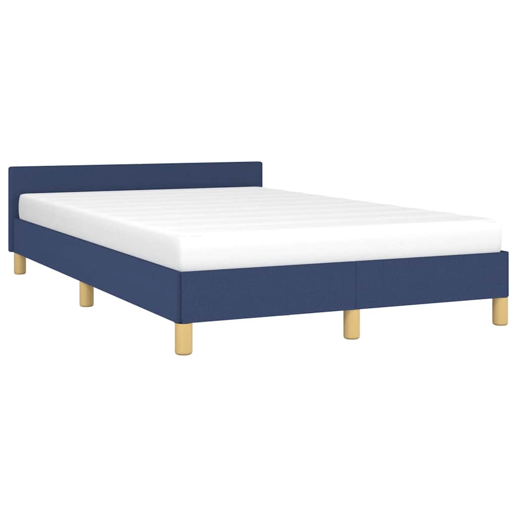 Cadre de lit avec tête de lit sans matelas bleu 120x200cm tissu - XIOS