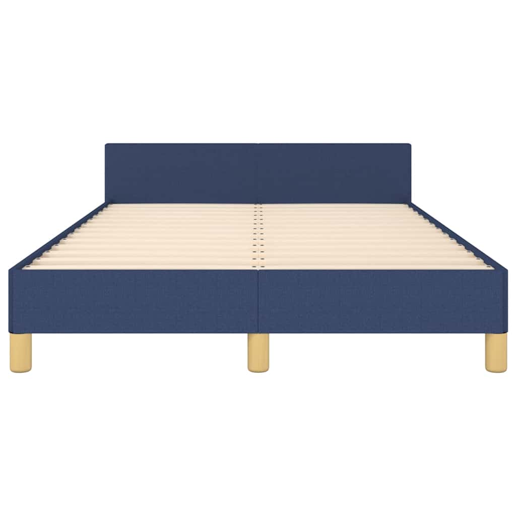 Cadre de lit avec tête de lit sans matelas bleu 120x200cm tissu - XIOS
