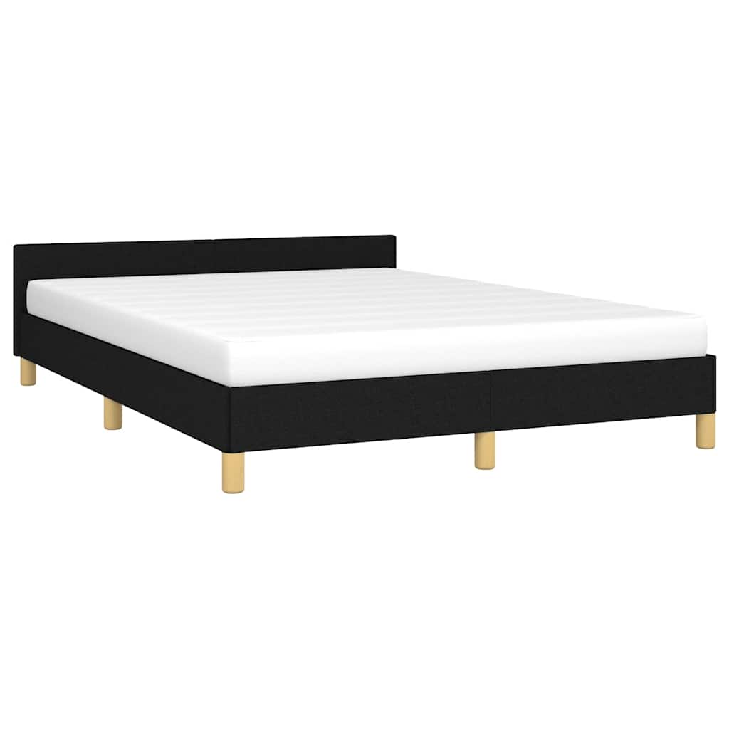 Cadre de lit sans matelas noir 140x190 cm tissu - XIOS