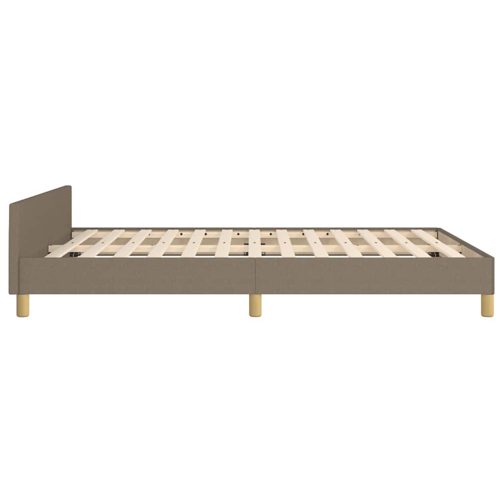 Cadre de lit sans matelas taupe 140x190 cm tissu - XIOS