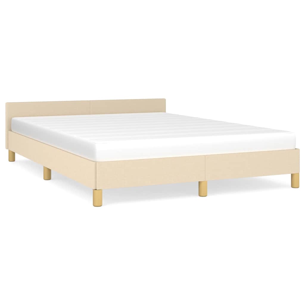 Cadre de lit sans matelas crème 140x190 cm tissu - XIOS